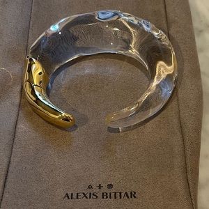Alexis Bittar Large Molten Lucite Hinge Cuff - Clear